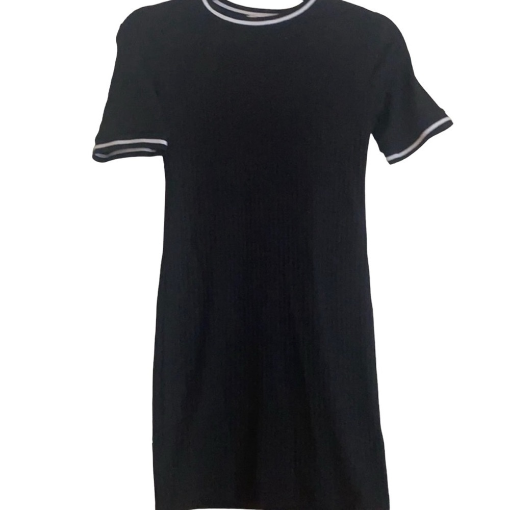 BDG ribbed black midi dress